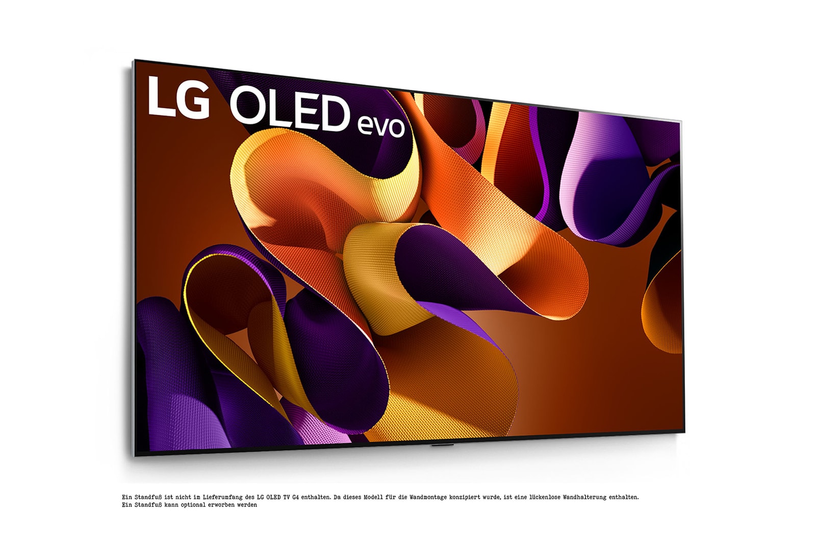 Angled view of LG OLED evo TV, OLED G4 from above