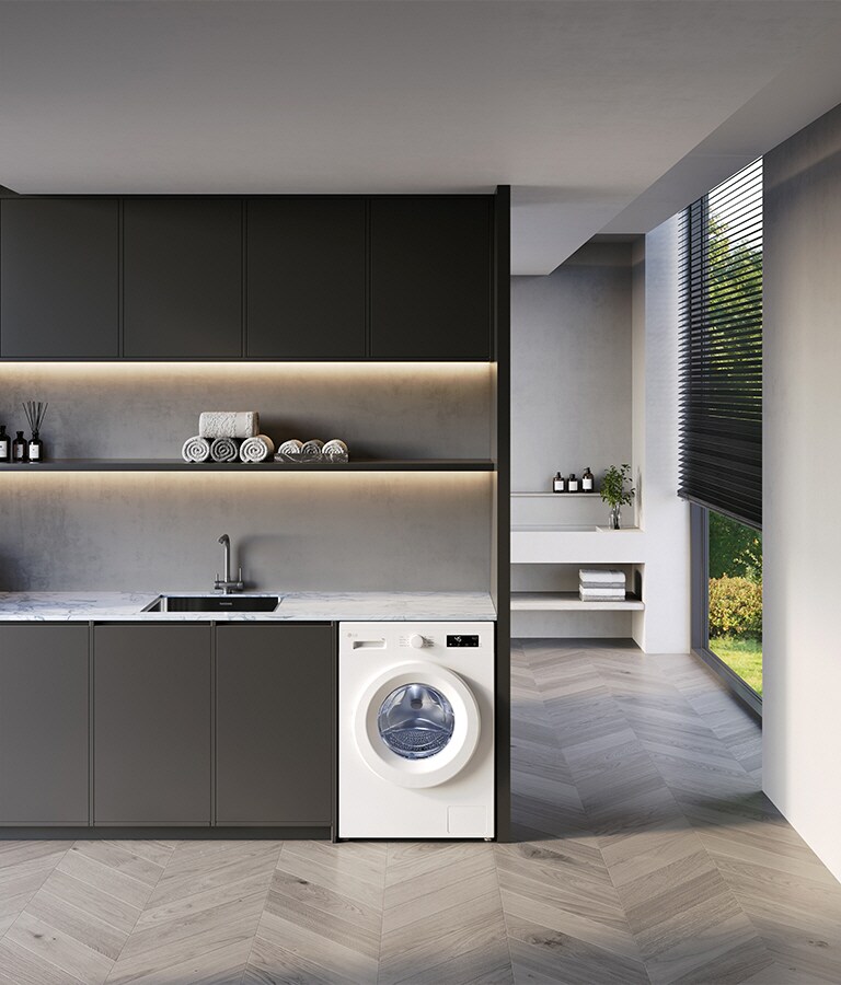 Es zeigt den Innenraum der Waschmaschine	