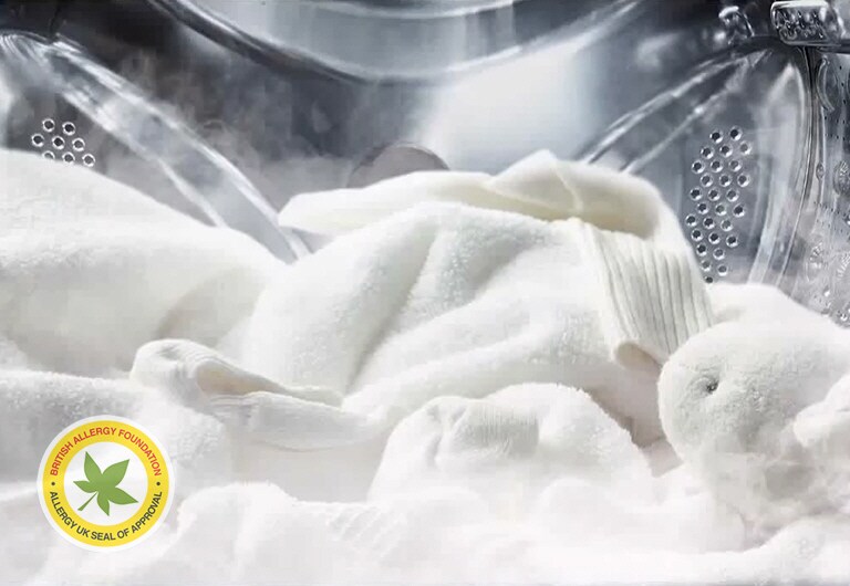 Die Wäsche wurde mit Dampf behandelt	