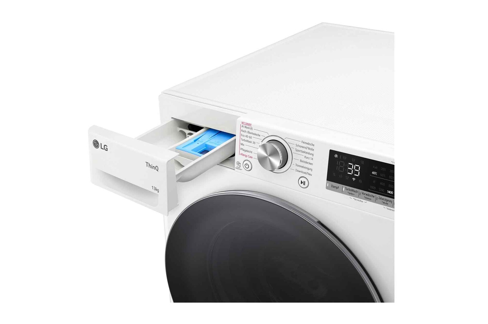 LG Waschmaschine Weiß (A-20%*, 13 kg, 1.360 U./Min.) mit AI DD® & TurboWash®360° | F4WR7031, F4WR7031