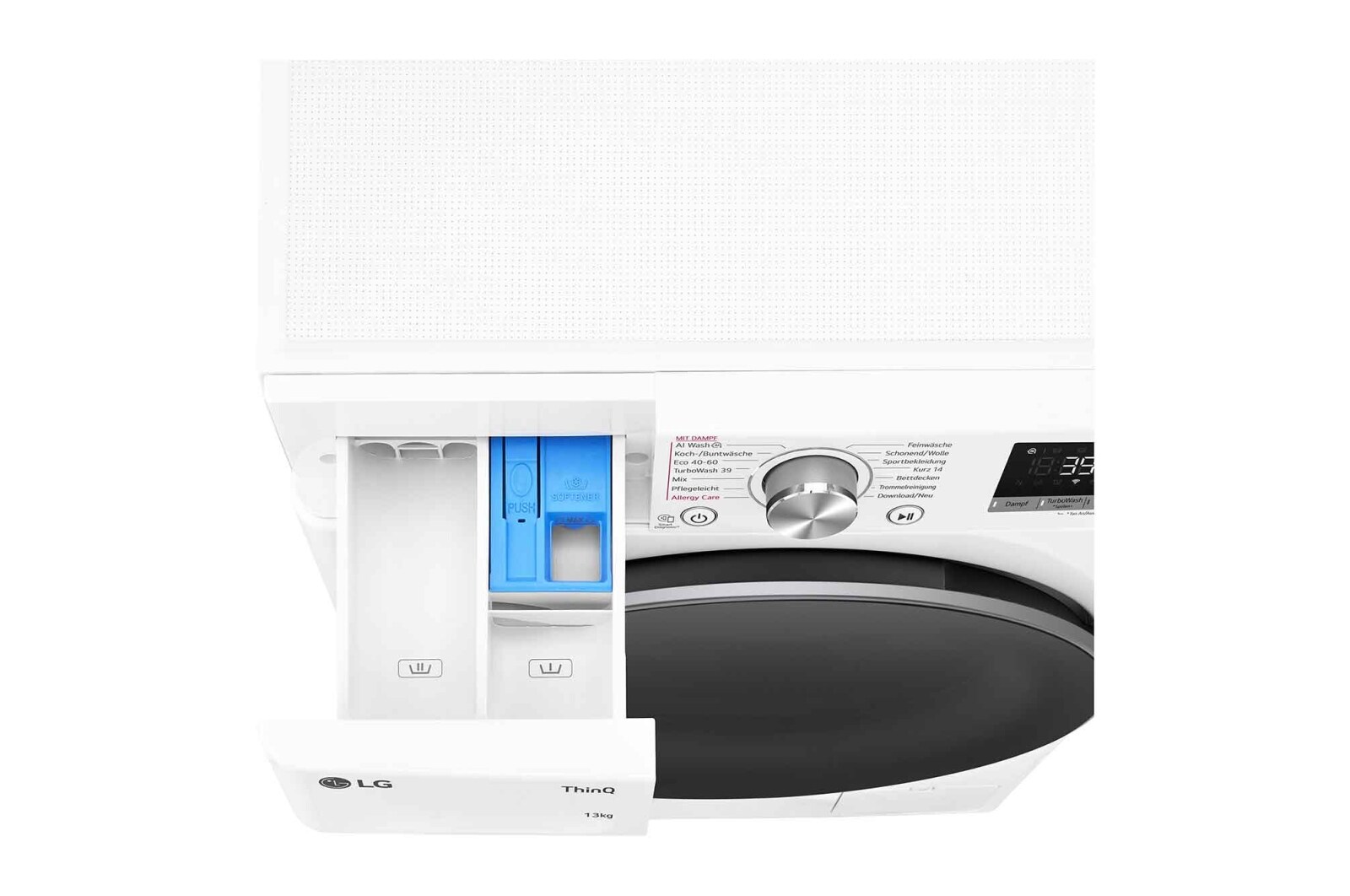 LG Waschmaschine Weiß (A-20%*, 13 kg, 1.360 U./Min.) mit AI DD® & TurboWash®360° | F4WR7031, F4WR7031