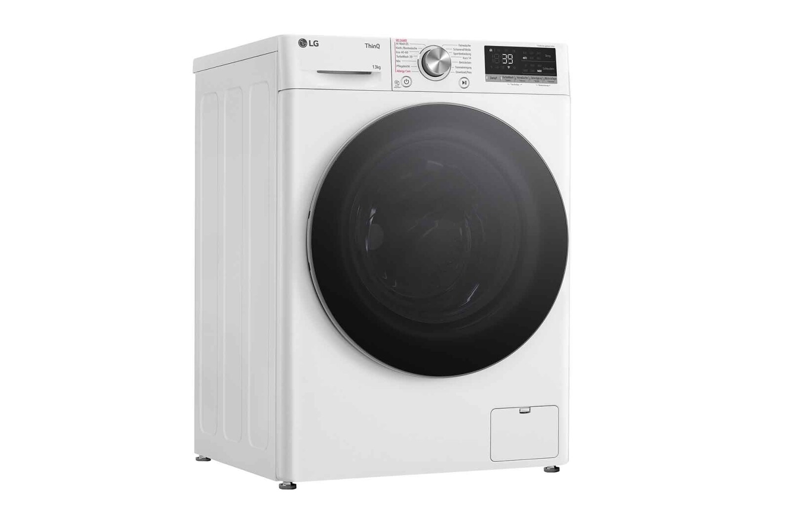 LG Waschmaschine Weiß (A-20%*, 13 kg, 1.360 U./Min.) mit AI DD® & TurboWash®360° | F4WR7031, F4WR7031