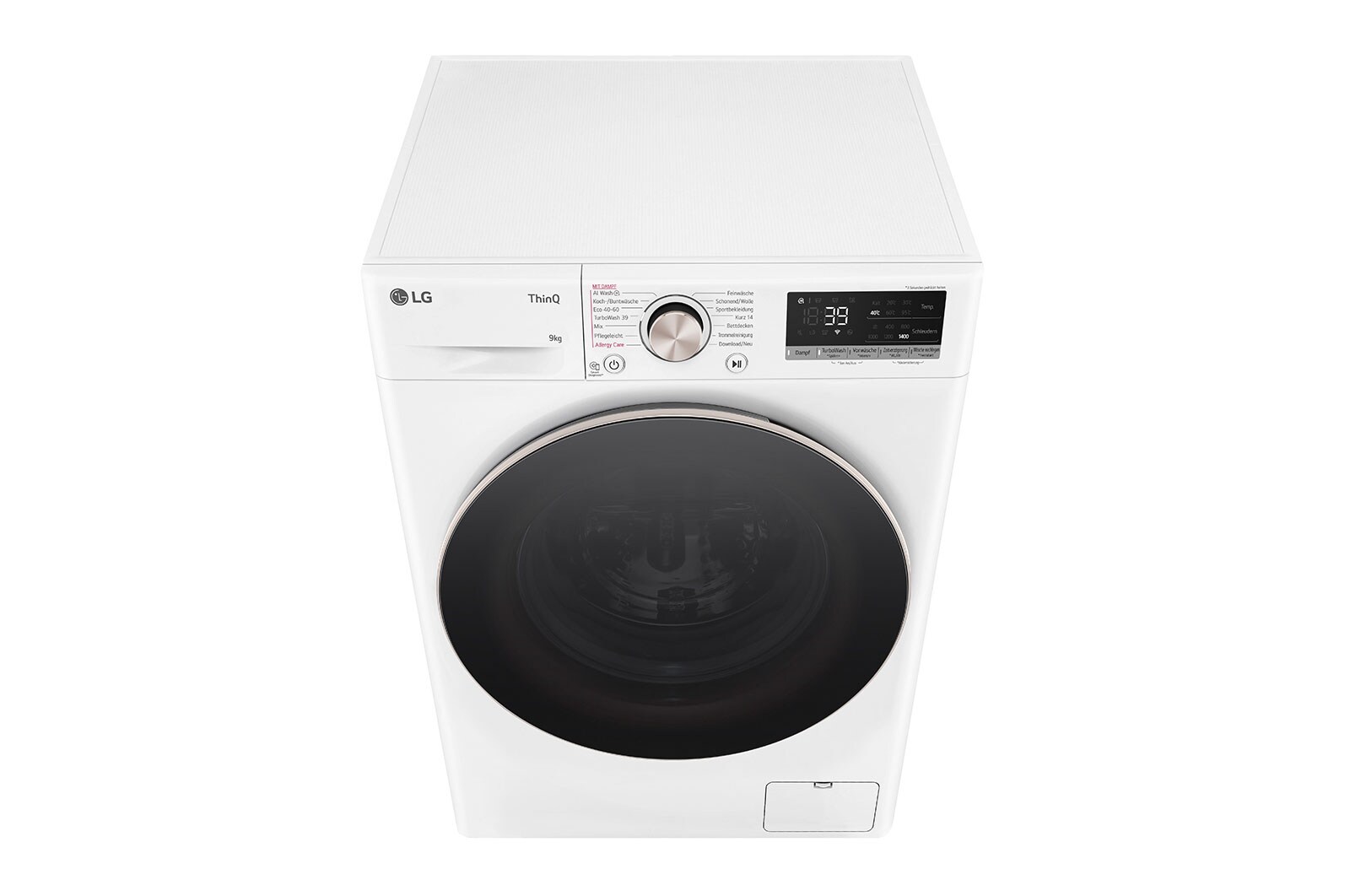 LG Waschmaschine Weiß (A-10%*, 9 kg, 1.360 U./Min.) mit AI DD® & TurboWash®360° | F4WR709G, F4WR709G