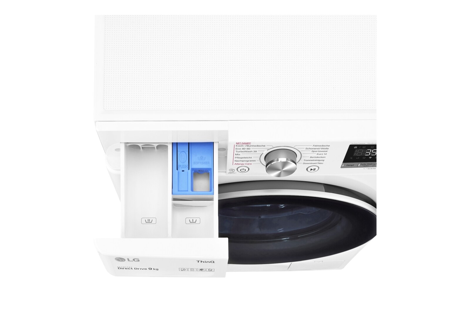 LG Waschmaschine Weiß (A, 9 kg, 1.560 U./Min.) mit AI DD® & TurboWash®360° | F6WV709P1, F6WV709P1