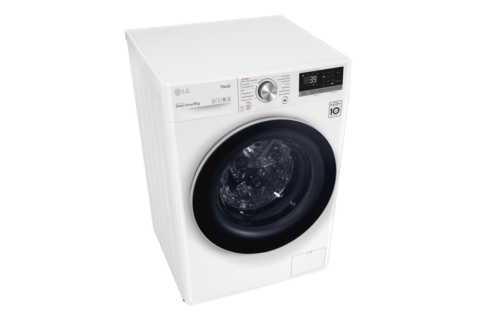 LG Waschmaschine Weiß (A, 9 kg, 1.560 U./Min.) mit AI DD® & TurboWash®360° | F6WV709P1, F6WV709P1