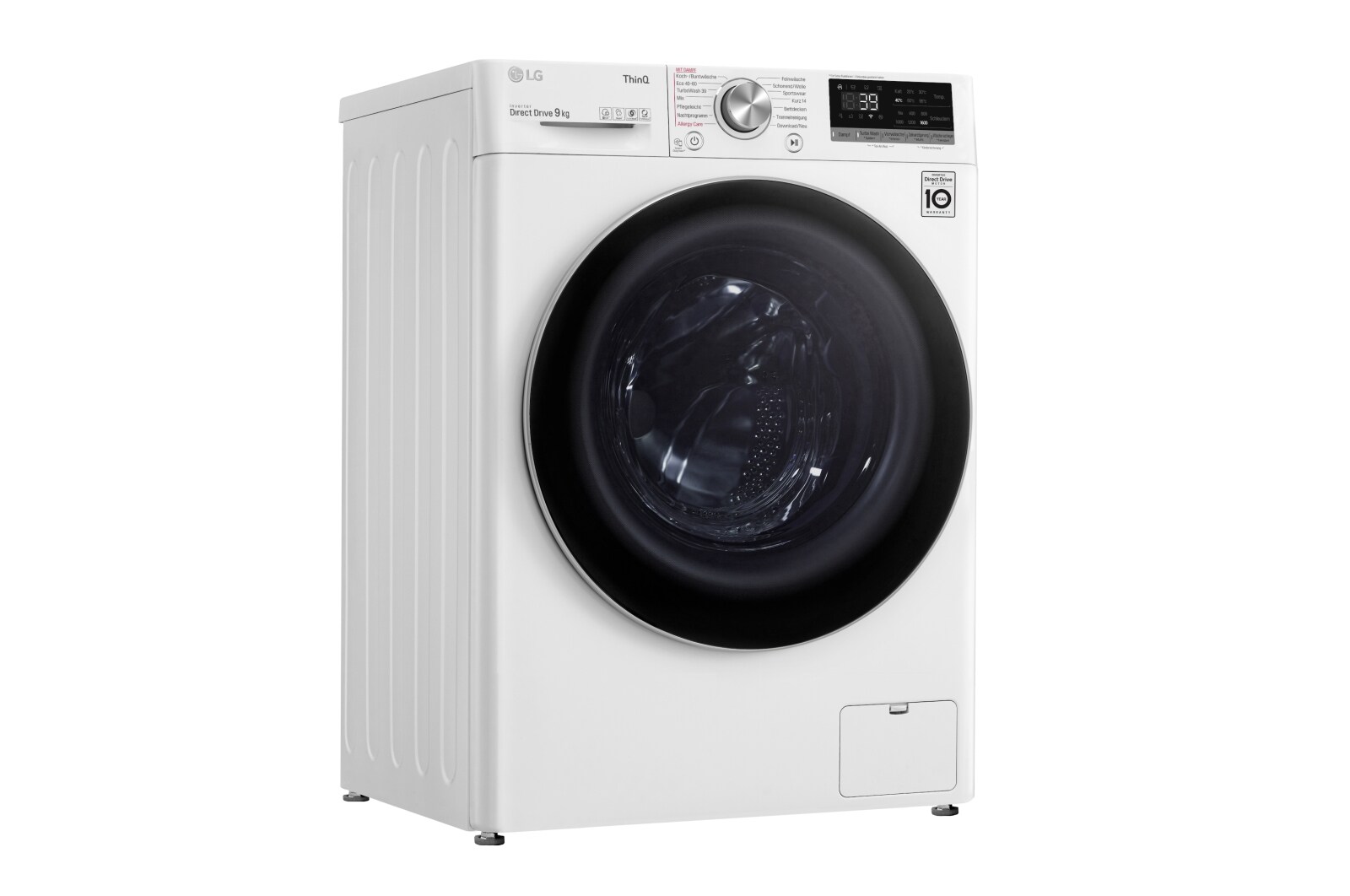 LG Waschmaschine Weiß (A, 9 kg, 1.560 U./Min.) mit AI DD® & TurboWash®360° | F6WV709P1, F6WV709P1