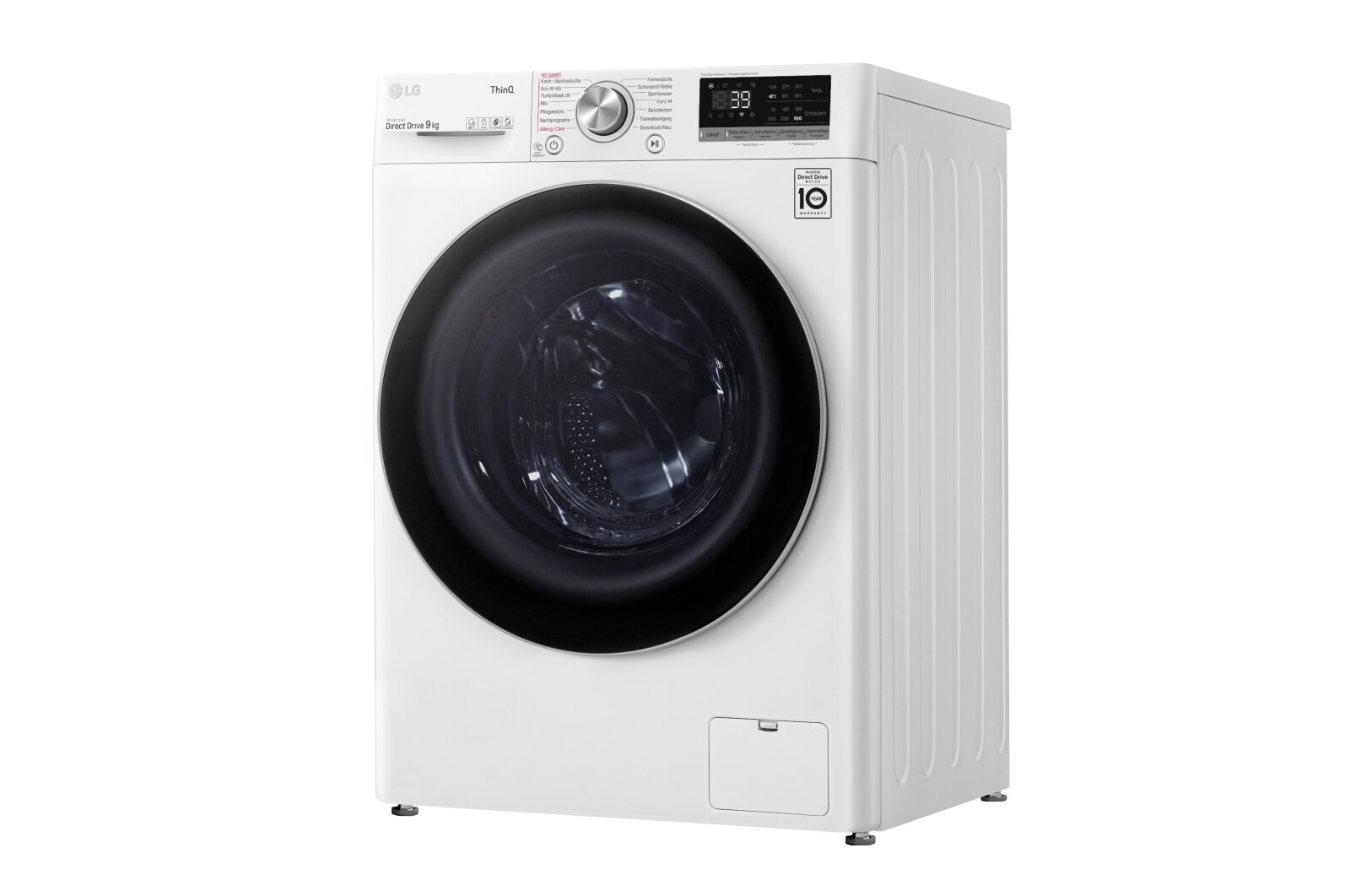 LG Waschmaschine Weiß (A, 9 kg, 1.560 U./Min.) mit AI DD® & TurboWash®360° | F6WV709P1, F6WV709P1