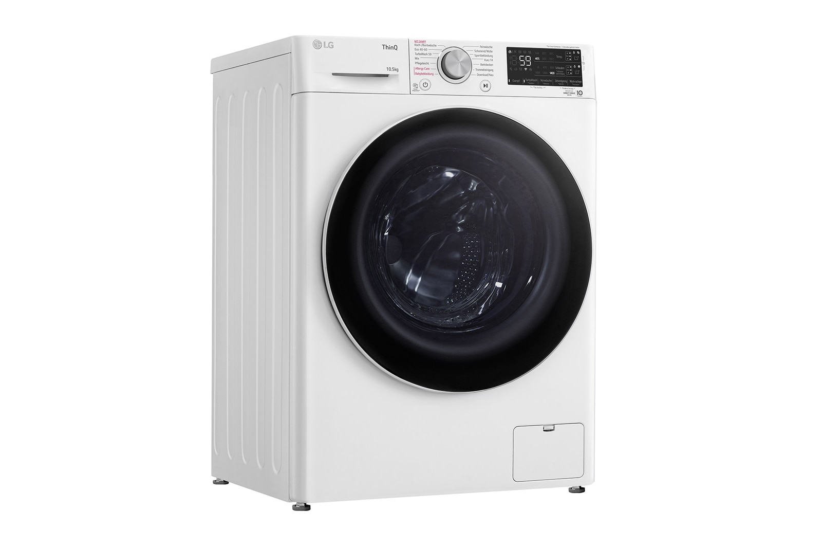 LG Waschmaschine mit 10,5 kg Kapazität | Energieeffizienzklasse A | 1.400 U./Min. | Weiß | F4WV75X1, F4WV75X1