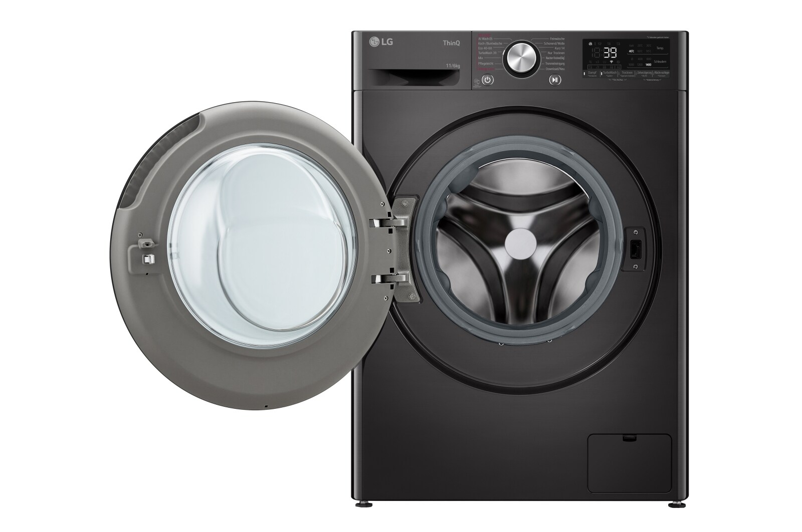 LG  Waschtrockner Schwarz (D/A, 11 kg / 6 kg, 1.360 U./Min.) mit Steam & TurboWash® 360° | W4WR70E6YB, W4WR70E6YB