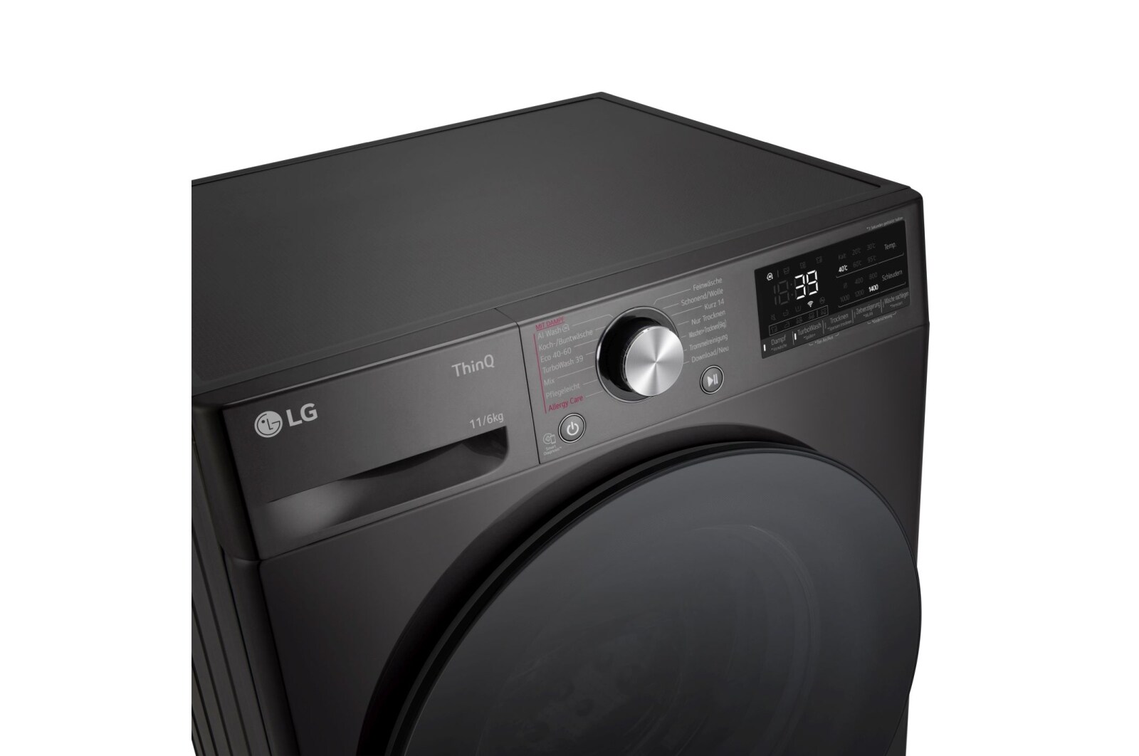 LG  Waschtrockner Schwarz (D/A, 11 kg / 6 kg, 1.360 U./Min.) mit Steam & TurboWash® 360° | W4WR70E6YB, W4WR70E6YB