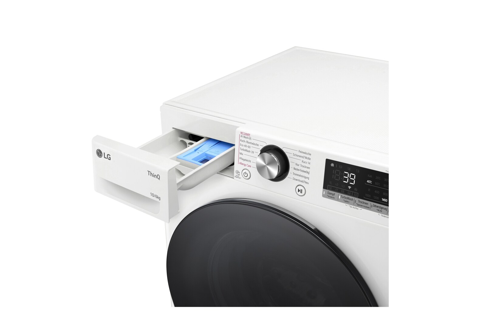 LG  Waschtrockner Weiß (D/A, 10 kg / 6 kg, 1.360 U./Min.) mit Steam & TurboWash® 360° | W4WR70X6Y, W4WR70X6Y