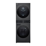 Vorderseite von WashTower Schwarz (Waschmaschine: A, 12kg, 1350 U./Min.; Trockner: A&#43;&#43;&#43;/C, 10kg) Waschmaschine &amp; Trockner in einem Gerät I WT1210BBF WT1210BBF