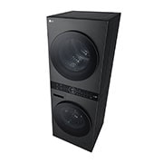 LG WashTower Schwarz (Waschmaschine: A, 12kg, 1350 U./Min.; Trockner: A+++/C, 10kg) Waschmaschine & Trockner in einem Gerät I WT1210BBF, WT1210BBF