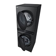 LG WashTower Schwarz (Waschmaschine: A, 12kg, 1350 U./Min.; Trockner: A+++/C, 10kg) Waschmaschine & Trockner in einem Gerät I WT1210BBF, WT1210BBF
