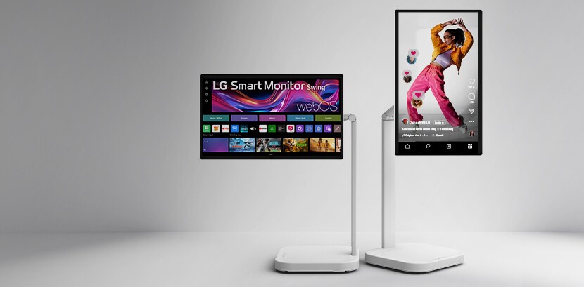 Dieses Bild zeigt die Rückseite eines LG Smart Monitor Swing.