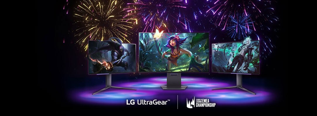 LG Gaming Weeks Werbebanner mit UltraGear OLED Gaming-Monitoren und Sonderangeboten.