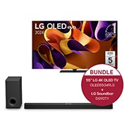 LG 55 Zoll LG OLED evo G4 4K Smart TV + 5.1.3 Kanal LG TV Soundbar DS90TY mit Dolby Atmos, OLED55G49LS.DS90TY