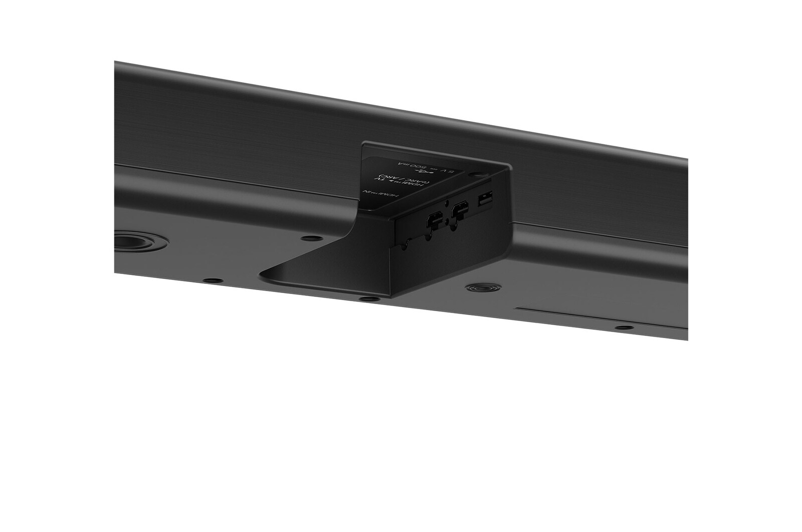 Schrägansicht der Rückseite der LG Soundbar DS80TR