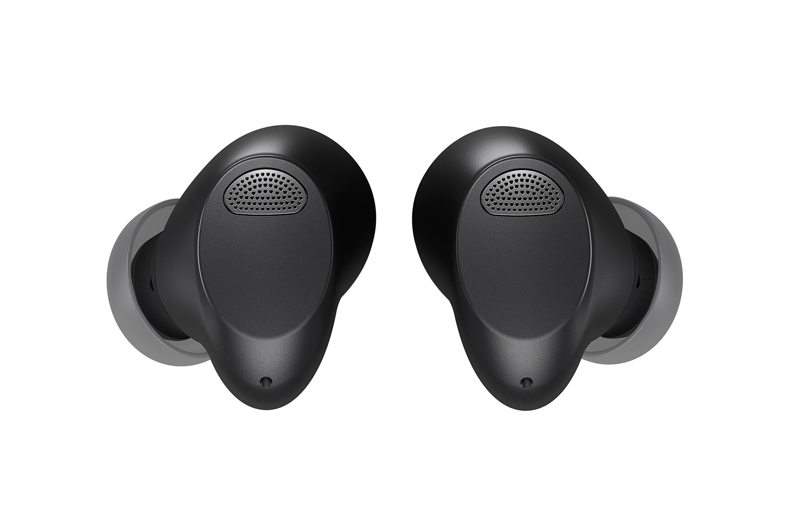 The back side of the earbuds are shown side by side.