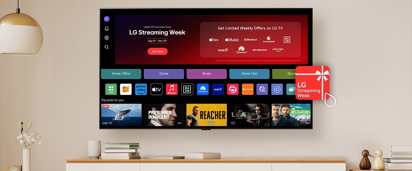 صورة لتطبيق LG Streaming Week على تلفزيون LG TV، توضح كيفية الاسترداد