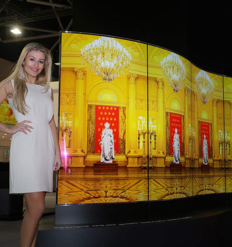 شاشة OLED 65 بوصة منحنية ذات مشاهدة مزدوجة