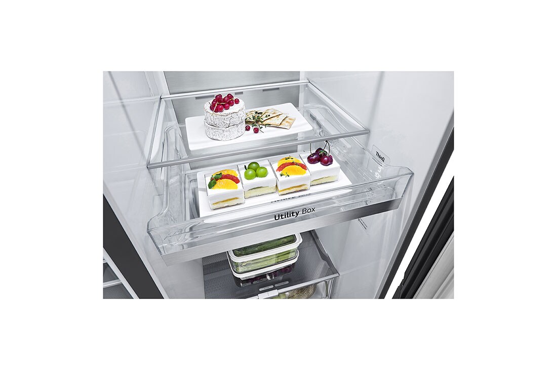 LG ثلاجه انستافيو 635 لتر ، كومبريسور الانفرتر الخطي ، تطبيق التحكم عن بعد ، أسود , GC-X257CQHS