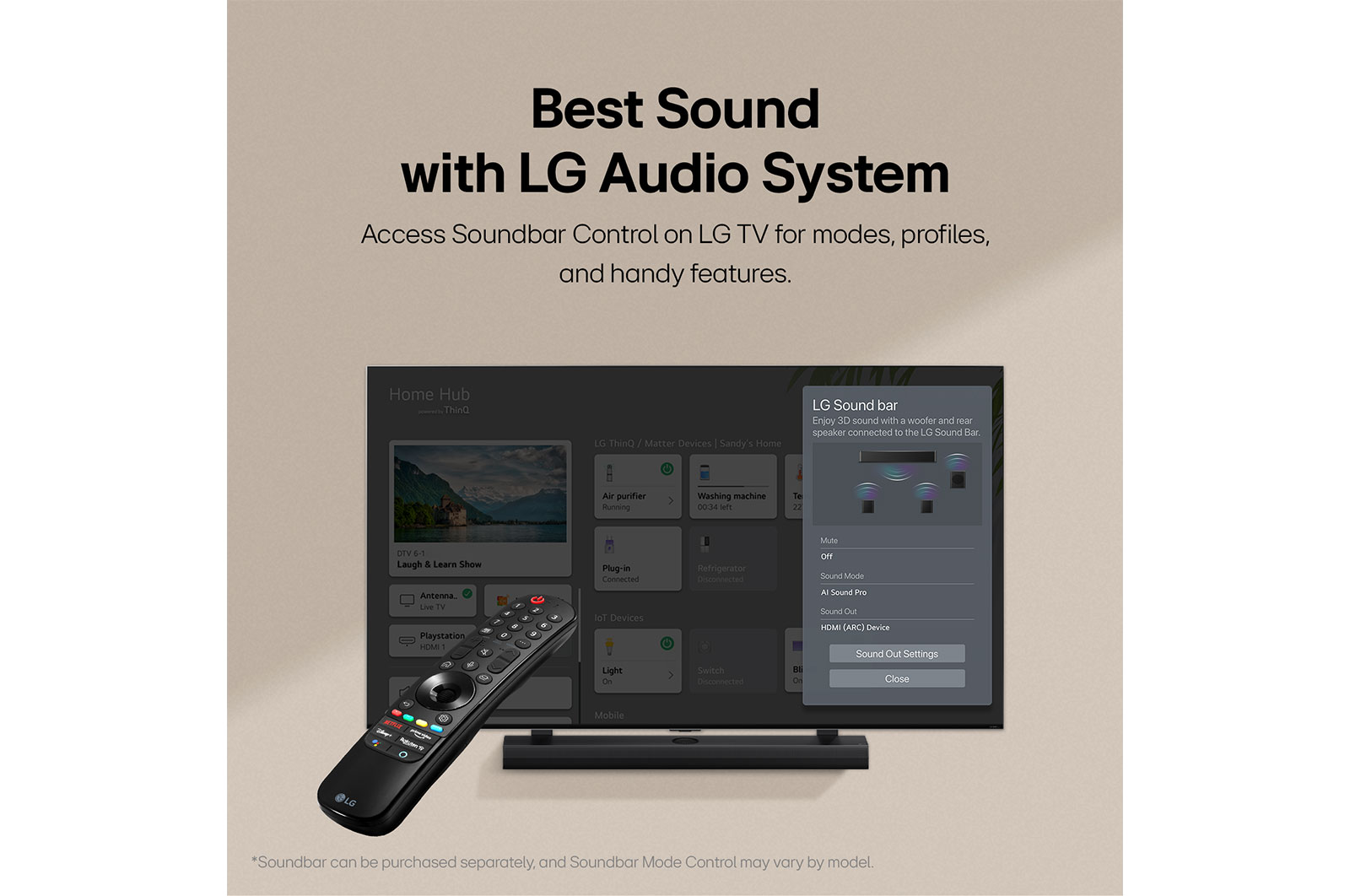 LG تلفزيون LG QNED AI QNED80 4K الذكي مقاس 55 بوصة المدعوم بجهاز التحكم AI Magic remote وميزة HDR10 وواجهة webOS24 طراز 55 عام (2024), 55QNED80T6B