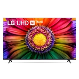 LG، تلفزيون UHD 4K، سلسلة UR80 مقاس 55 بوصة، WebOS Smart AI ThinQ، جهاز تحكم عن بعد سحري، سينما ثلاثية الجوانب، HDR10، HLG، AI Sound Pro (5.1.2ch)، حامل ثنائي القطب، 2023 جديد