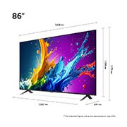 LG تلفزيون LG QNED AI QNED80 4K الذكي مقاس 86 بوصة المدعوم بجهاز التحكم AI Magic remote وميزة HDR10 وواجهة webOS24 طراز 86 عام (2024), 86QNED80T6B