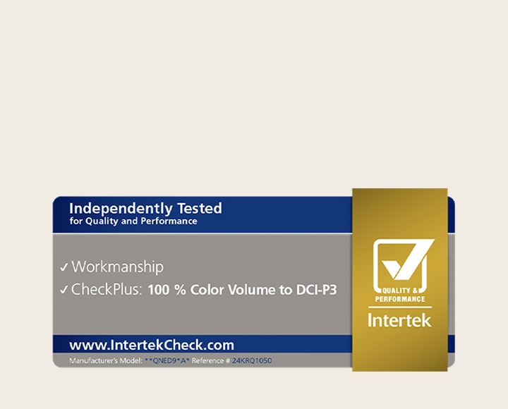 Intertrek certification for 100% Color Volume to DCI-P3.