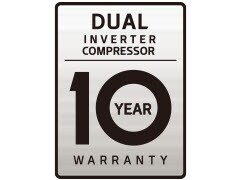 The DUAL Inverter 10 Year Warranty logo.