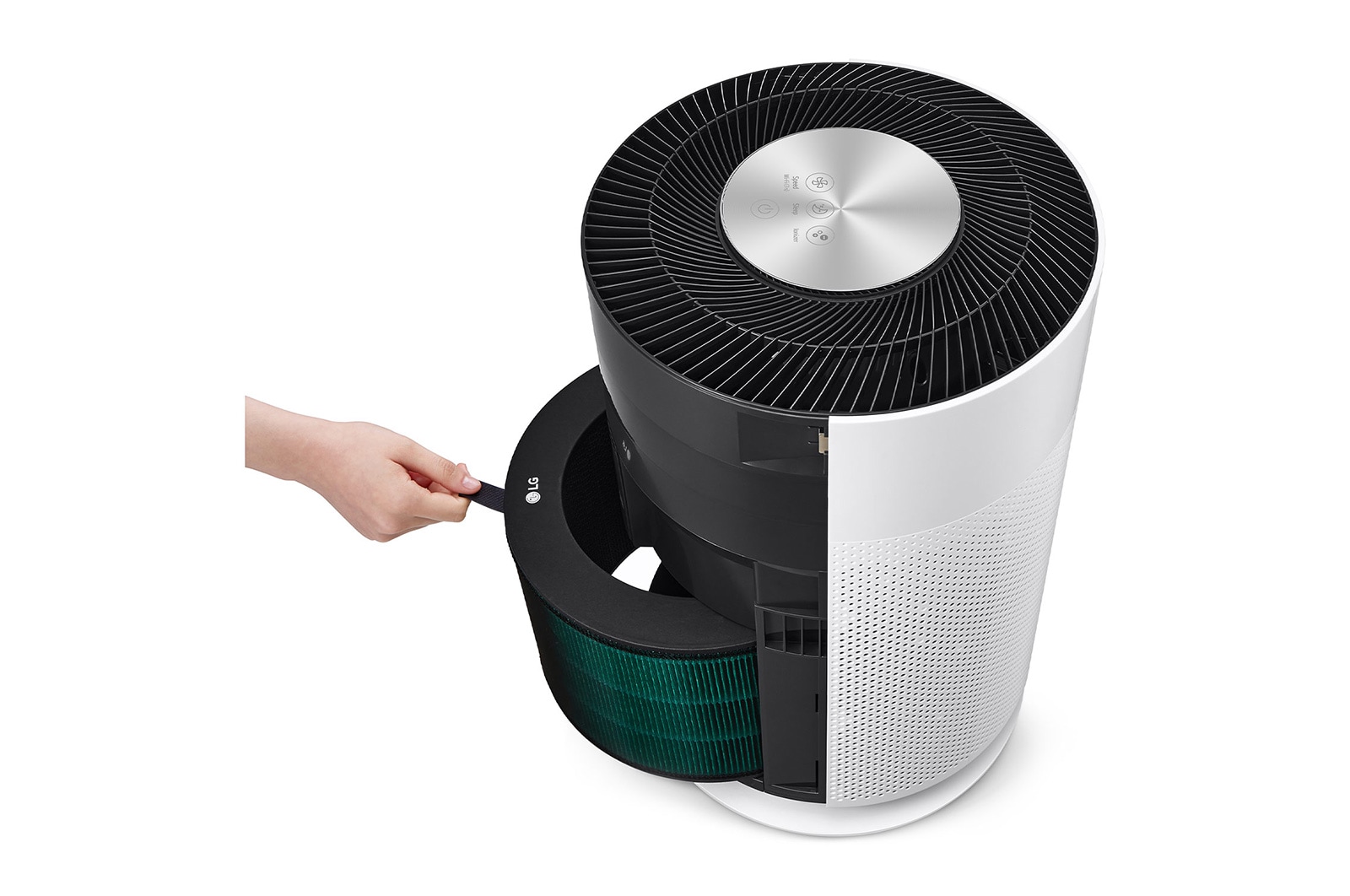 LG PuriCare 360 HIT with 62 m² coverage, 6-step filtration, PM 1.0 sensor, 360° purification, AS60GHWG0