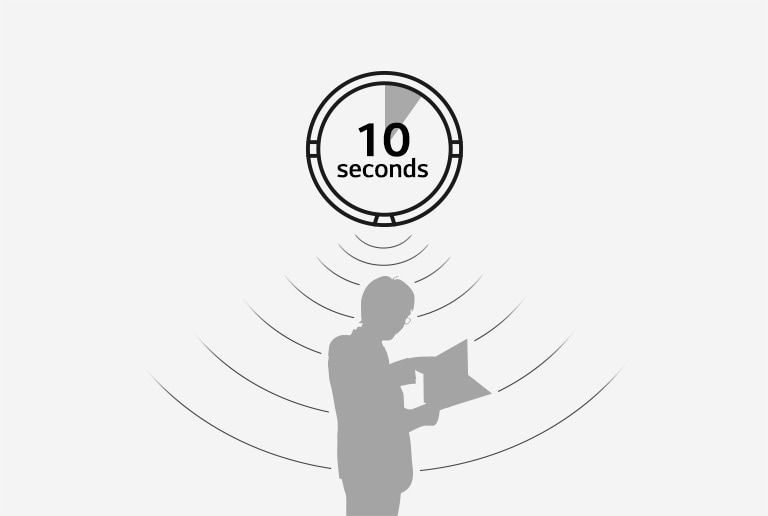 A pictogram depicts a 10-second timeframe, along with waveforms that appear to identify the silhouette of a person.