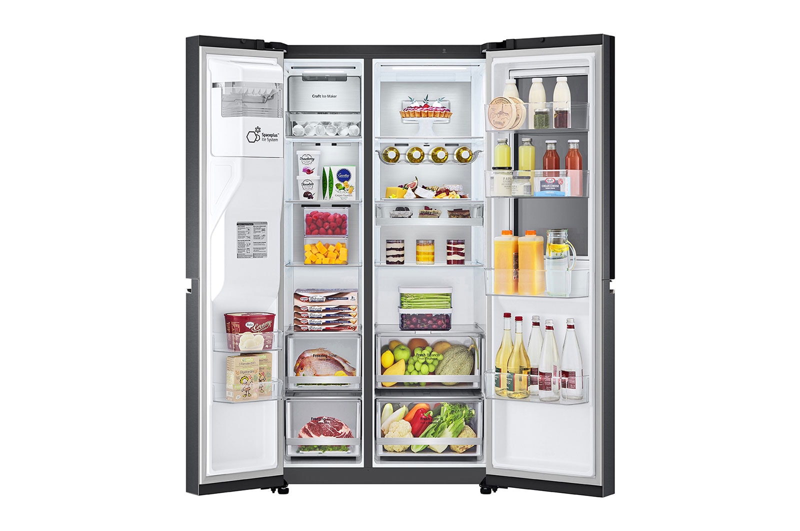 LG InstaView Refrigerator, 635 L, Cubic Feet 22, Smart Inverter Compressor™, Door Cooling™, LINEAR Cooling™, ThinQ™,  Mattle Black, GC-X257CQHS