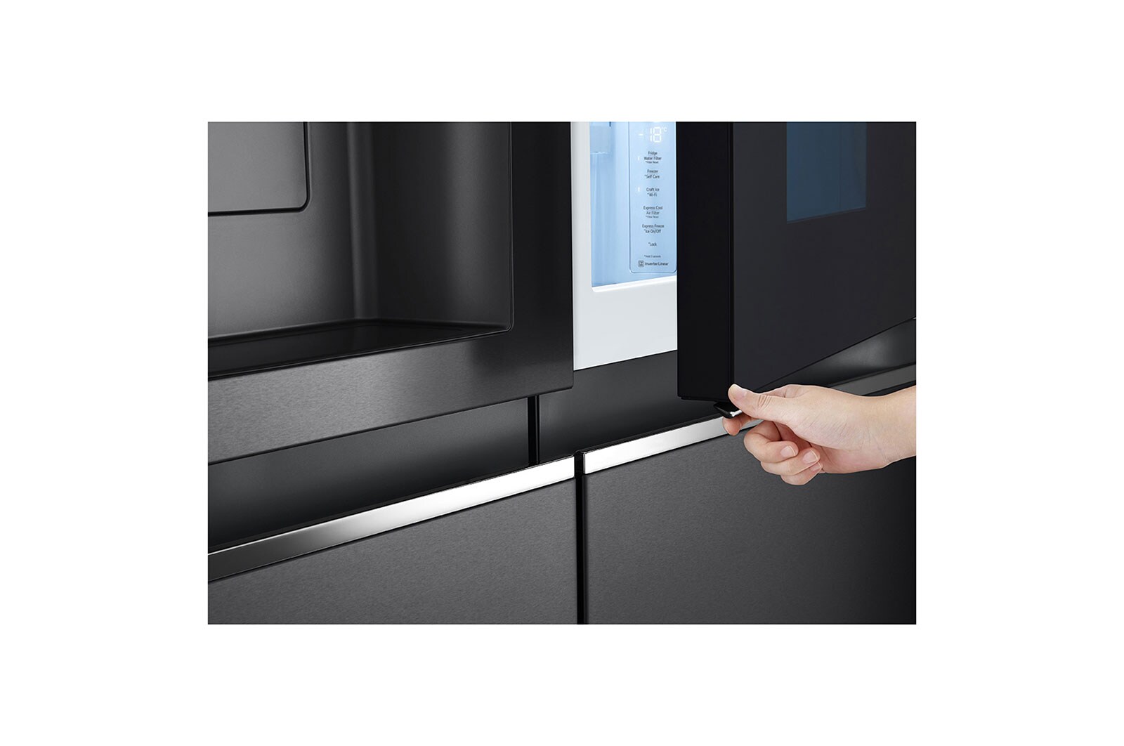 LG InstaView Refrigerator, 635 L, Cubic Feet 22, Smart Inverter Compressor™, Door Cooling™, LINEAR Cooling™, ThinQ™,  Mattle Black, GC-X257CQHS