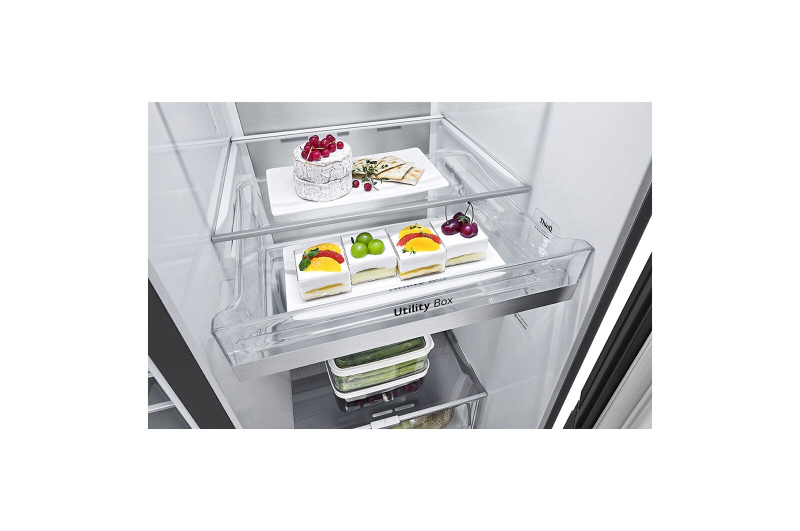 LG InstaView Refrigerator, 635 L, Cubic Feet 22, Smart Inverter Compressor™, Door Cooling™, LINEAR Cooling™, ThinQ™,  Mattle Black, GC-X257CQHS