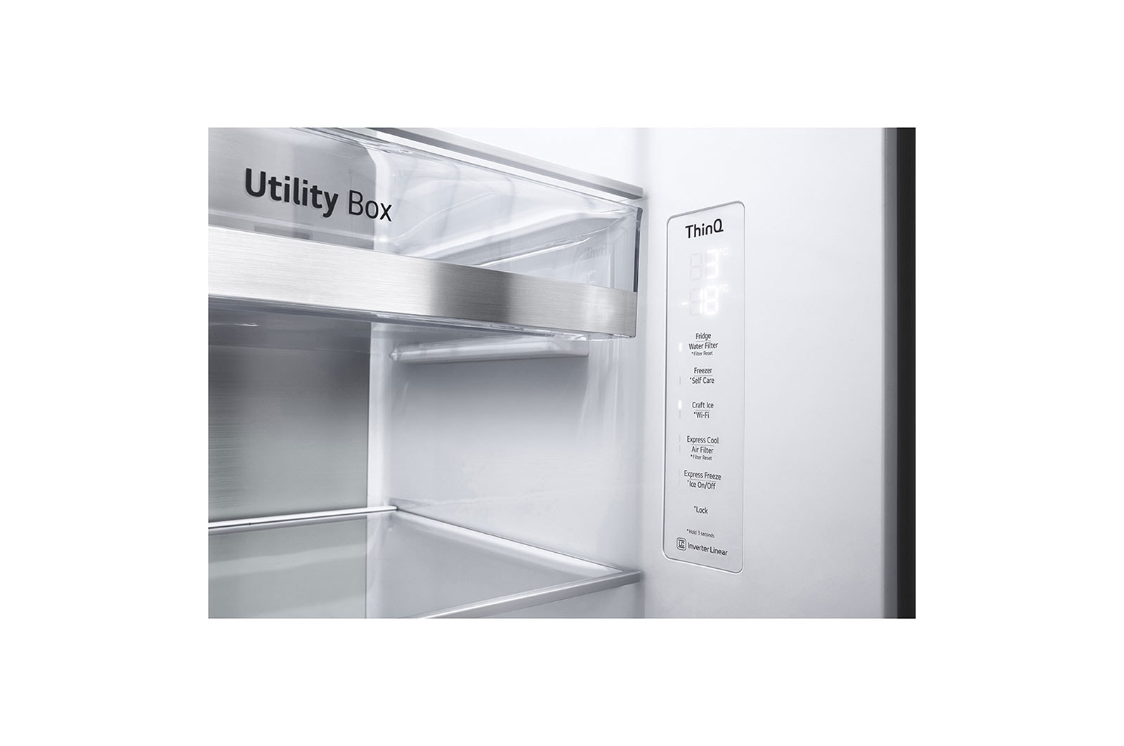 LG InstaView Refrigerator, 635 L, Cubic Feet 22, Smart Inverter Compressor™, Door Cooling™, LINEAR Cooling™, ThinQ™,  Mattle Black, GC-X257CQHS