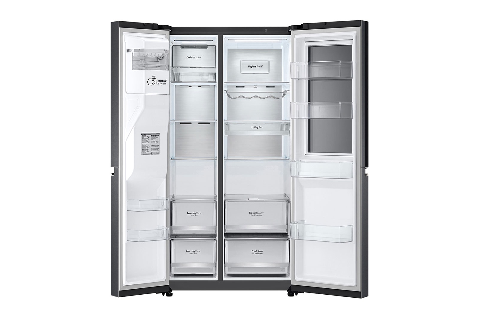 LG InstaView Refrigerator, 635 L, Cubic Feet 22, Smart Inverter Compressor™, Door Cooling™, LINEAR Cooling™, ThinQ™,  Mattle Black, GC-X257CQHS