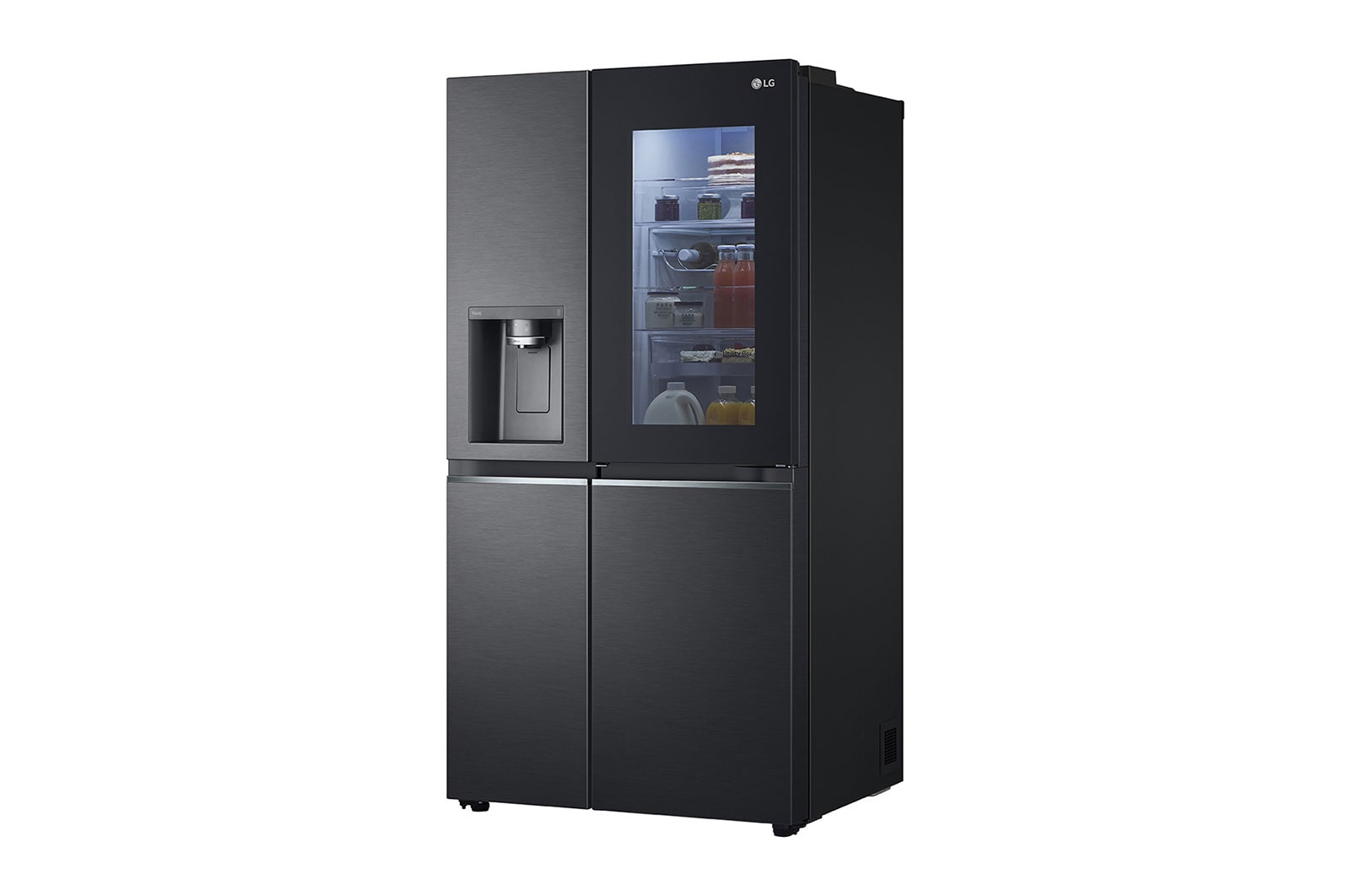 LG InstaView Refrigerator, 635 L, Cubic Feet 22, Smart Inverter Compressor™, Door Cooling™, LINEAR Cooling™, ThinQ™,  Mattle Black, GC-X257CQHS