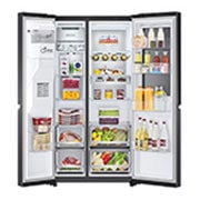 LG InstaView Refrigerator, 635 L, Cubic Feet 22, Smart Inverter Compressor™, Door Cooling™, LINEAR Cooling™, ThinQ™,  Mattle Black, GC-X257CQHS