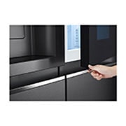 LG InstaView Refrigerator, 635 L, Cubic Feet 22, Smart Inverter Compressor™, Door Cooling™, LINEAR Cooling™, ThinQ™,  Mattle Black, GC-X257CQHS