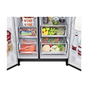 LG InstaView Refrigerator, 635 L, Cubic Feet 22, Smart Inverter Compressor™, Door Cooling™, LINEAR Cooling™, ThinQ™,  Mattle Black, GC-X257CQHS