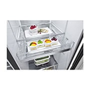 LG InstaView Refrigerator, 635 L, Cubic Feet 22, Smart Inverter Compressor™, Door Cooling™, LINEAR Cooling™, ThinQ™,  Mattle Black, GC-X257CQHS