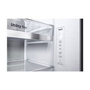 LG InstaView Refrigerator, 635 L, Cubic Feet 22, Smart Inverter Compressor™, Door Cooling™, LINEAR Cooling™, ThinQ™,  Mattle Black, GC-X257CQHS