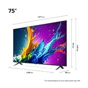 LG 75 Inch LG QNED AI QNED80 4K Smart TV AI Magic remote HDR10 webOS24 (2024), 75QNED80T6B