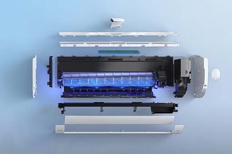 Esta imagen muestra una bomba de calor.	