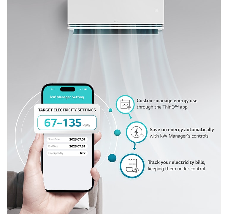 La energía consumida por el aire acondicionado puede utilizarse dentro de la cantidad objetivo preestablecida.