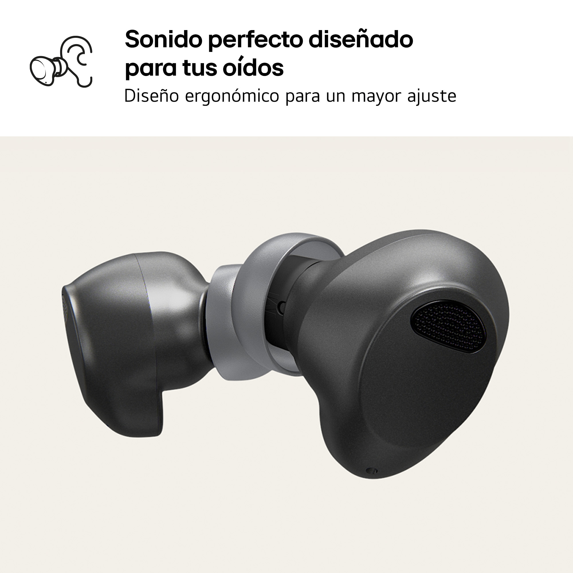 LG TONE Free T90S Auriculares True Wireless con Dolby Atmos, cancelación Activa del Ruido, base de carga con autolimpieza UVnano elimina el 99,9% de las bacterias, triple micrófono para llamadas en la oficina o el teletrabajo, modos conversación privada y sonido ambiente, TONE-T90S.AEUSLBK