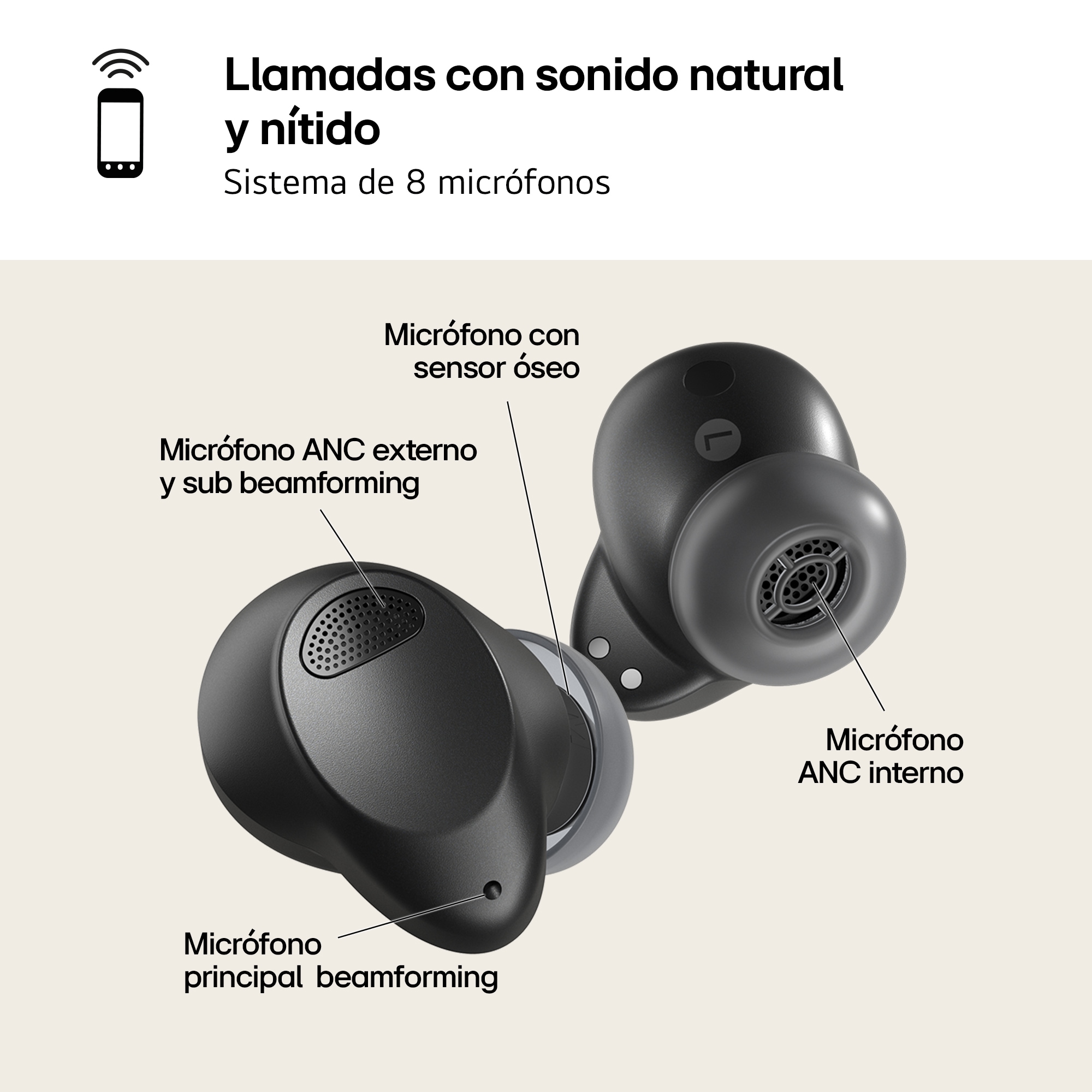 LG TONE Free T90S Auriculares True Wireless con Dolby Atmos, cancelación Activa del Ruido, base de carga con autolimpieza UVnano elimina el 99,9% de las bacterias, triple micrófono para llamadas en la oficina o el teletrabajo, modos conversación privada y sonido ambiente, TONE-T90S.AEUSLBK