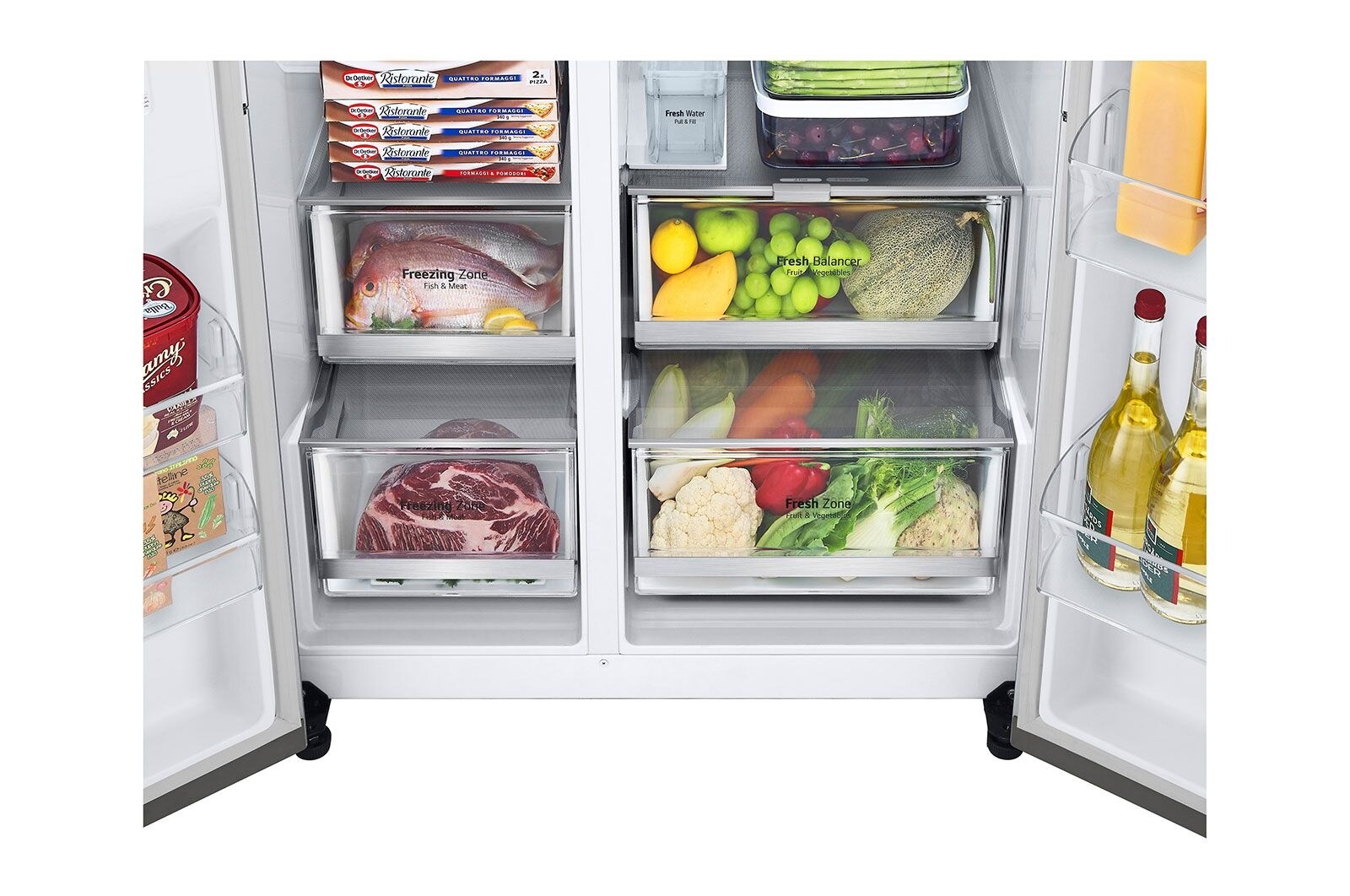 LG Frigorífico Americano Instaview™ ThinQ™, 635L, Sin Toma de Agua - Acero, GSXV91BSAE